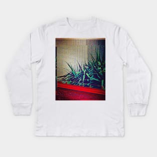 Abstract Glitch Palms ††† Nihilist Aesthetic Design Kids Long Sleeve T-Shirt